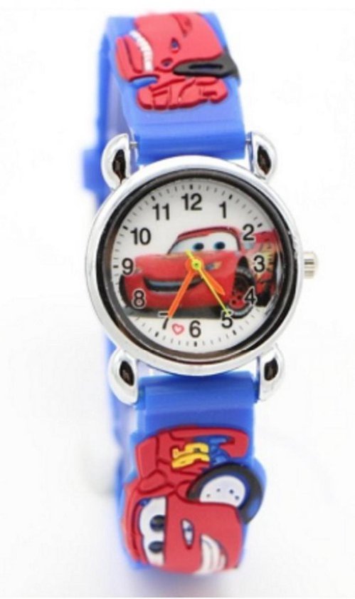 Hidzo Kinderhorloge Cars ø 30 mm - Blauw - Siliconen | bol.com