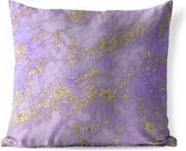 Buitenkussen Weerbestendig - Marmer - Glitter - Chic - Goud - 50x50 cm