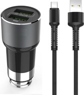 PowerIQ 3.6A Autolader USB Oplader Auto met USB-C Kabel - Sigarettenaansteker Auto Lader Adapter Dubbele USB Poort -Geschikt voor Xiaomi Mi Band/9T/Mix/Note 10 Lite / Mi Fit Band / PocoPhone 