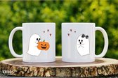 Ghost love couple  - Customized mokken en bekers - mokken met tekst - mokken - bekers - cadeautje - cadeau voor vrouw - cadeau vor man - keramiek servies - valentijn cadeautje voor haar - val