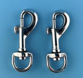 Musketon - 7.5 cm - RVS - 2 stuks - Musketonhaak - Hondenriem - Haak - Sleutelhanger - Karabijnhaak