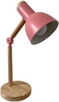 Bureaulamp roze | Scandinavische stijl | hout