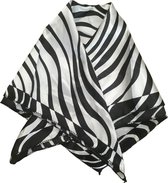 Sjaal - 50x50- zwart- wit- zebraprint-polyester-Charme Bijoux