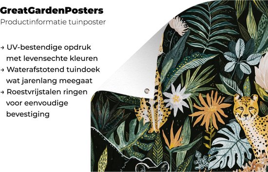 Décoration murale Jungle - Plantes - Panthère - 120x180 cm - Poster jardin