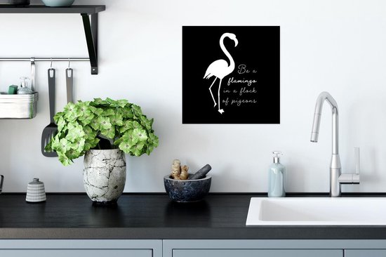 Affiche Flamingo - Lettres - Wit - 30x30 cm