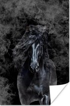 Poster Paard - Zwart - Rook - 120x180 cm XXL