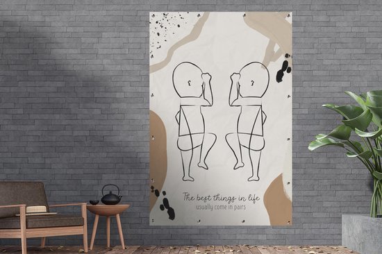 Décoration murale Proverbes - Les meilleures choses de la vie viennent généralement par paires - Gémeaux - Bébé - Citations - 120x180 cm - Poster jardin - Toile jardin