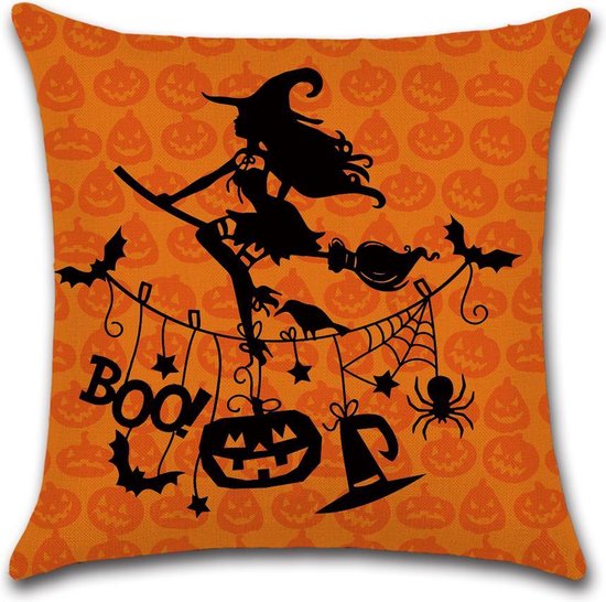 Kussenhoes Halloween - Witch 2 - Kussenhoes - Halloween - 45x45 cm - Sierkussen - Polyester