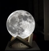 Nixnix - Maan Lamp – 18 cm extra groot - Lamp Kinderkamer - Moon Light - Milieuzuining +AA - 6 uur powerbatterij - 16 kleuren incl. dimfunctie – Nachtlampje kind - LED Nachtlamp