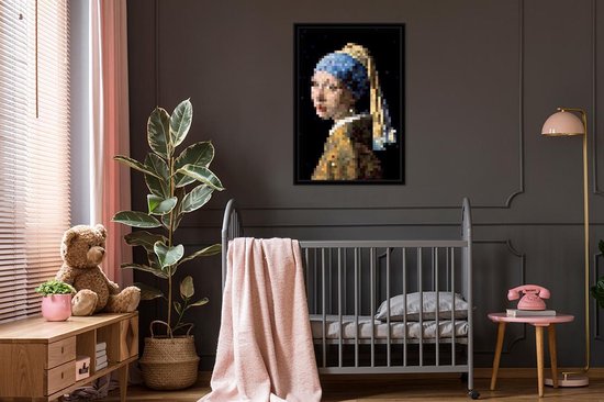 Affiche avec cadre Girl With De Parel - Johannes Vermeer - Pixel - 60x90 cm