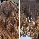 Clip In Extensions Human Hair Impression 55cm 180gram One Piece Balayage donker
