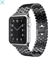 MY PROTECT® Luxe Metalen Armband Voor Apple Watch Series 1/2/3/4/5/6/7/8/SE/Ultra 42/44/45/49mm Horloge Bandje - iWatch Schakel Polsband Strap RVS - Stainless Steel Watch Band - Zw