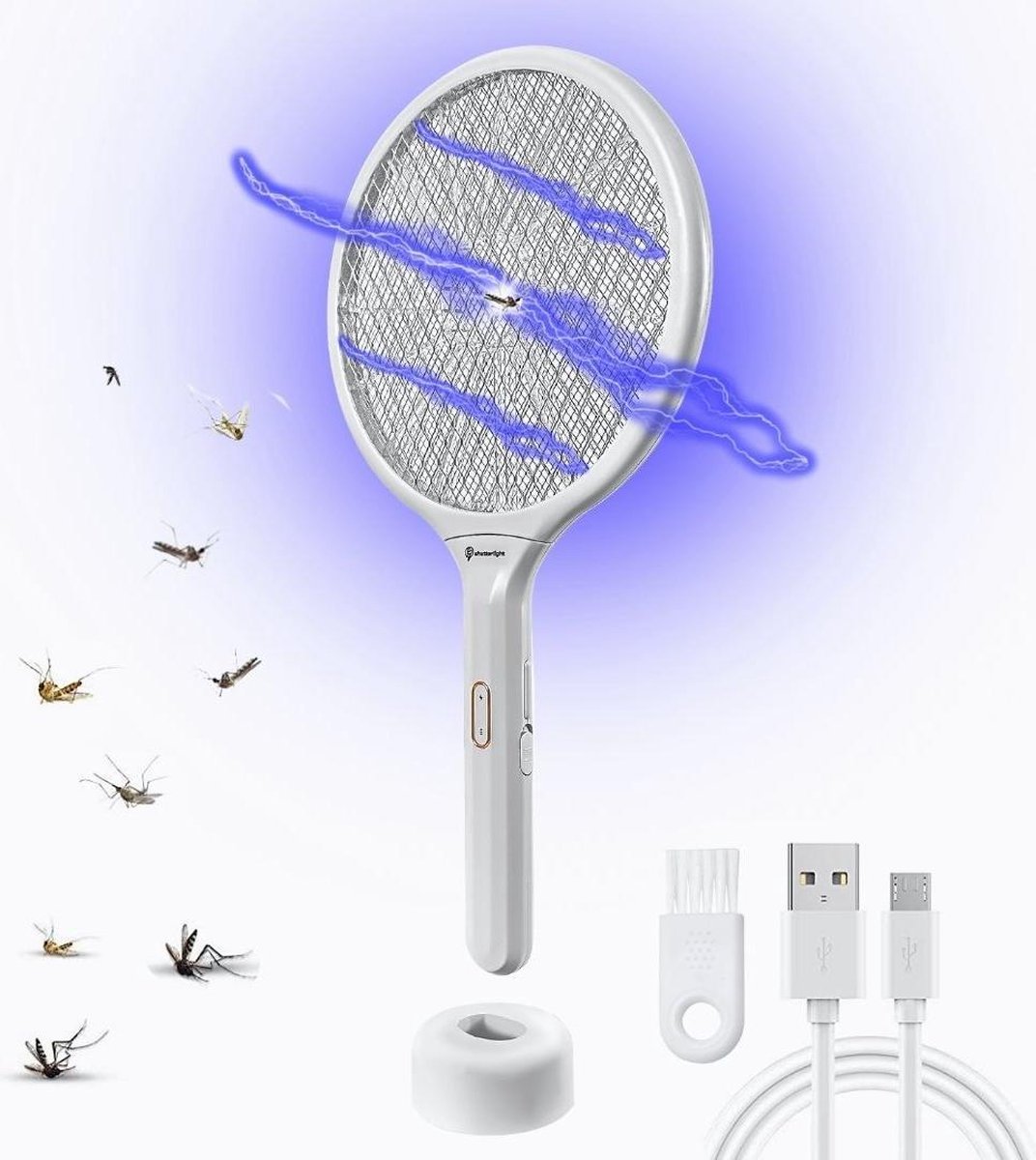 instant Maak leven verlamming Shutterlight® 2-in-1 Elektrische Vliegenmepper - Anti Muggen - Muggenvanger  - 3000V -... | bol.com