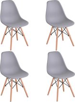 Eetkamer stoel | Set van 4 | Moderne look | Kuipstoel | Stoel | Zitplek | Complete set | Grijs