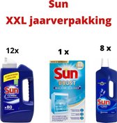 4 x Sun Vaatwaspoeder 131 - 8x Spoelglans - 2x Machinereiniger - XXL jaarverpakking - voordeelverpakking