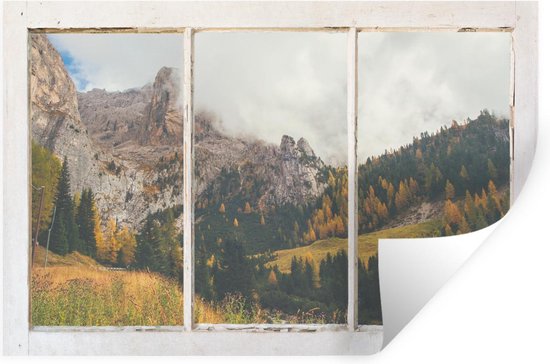 Muurstickers - Sticker Folie - Doorkijk - Landschap - Boom - 120x80 cm - Plakfolie - Muurstickers Kinderkamer - Zelfklevend Behang - Zelfklevend behangpapier - Stickerfolie