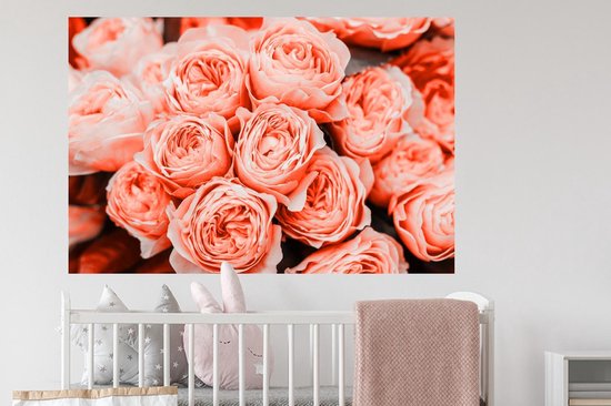 Stickers muraux - Film autocollant - Roses - Bouquet - Rose - 120x80 cm - Film adhésif - Stickers muraux Chambre d'enfant - Papier peint autocollant