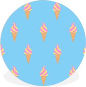 Cercle mural - Cercle mural Indoor - ⌀ 150 cm - Plastique - Glace - Motifs - Rose - Blauw