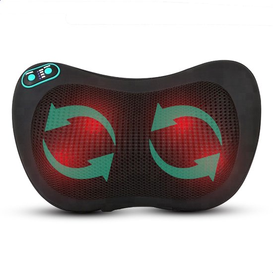 DRAADLOOS Massagekussen Shiatsu Nek en Massage Rug Apparaat Verwarmd ...