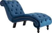 Chaise longue blauw fluweel