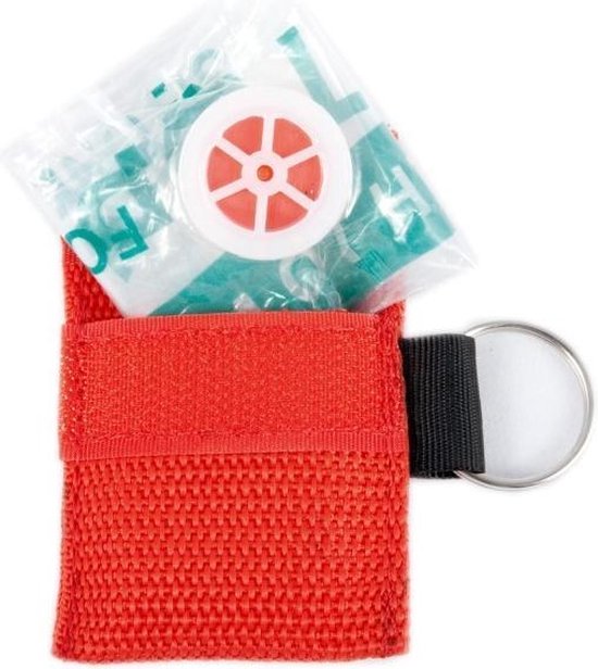 Foto: 7x pack hospitrix kiss of life sleutelhanger verschillende kleuren 5cm cpr masker met wegwerp beademingsmasker