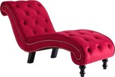 Chaise longue rood fluweel