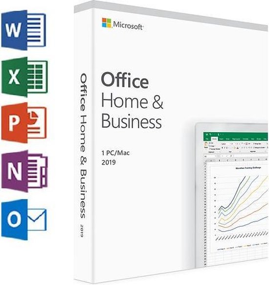 Microsoft Office 2019 Home & Business - Eenmalige aankoop (code in doosje)
