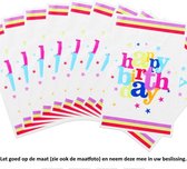 10 Transparante Uitdeelzakjes Cadeau 16,5 x 25 cm - Happy Birthday - Verjaardag - Cellofaan Plastic Traktatie Kado Zakjes - Snoepzakjes - Koekzakjes - Koekje - Cookie