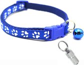 Verstelbare kat halsband met adreskoker donkerblauw