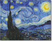 Canvas Schilderij De Sterrennacht - Vincent van Gogh - 50x40 cm