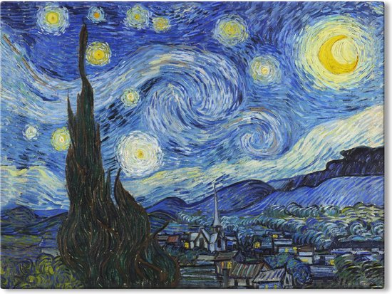 Peinture sur toile La Nuit étoilée - Vincent van Gogh - 100x70 cm