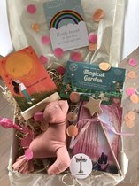 Troostdoos Meisje Knuffel Zeehond Troost Verdriet Steun Cadeau Ziekte Giftbox Tuintje Geschenkdoos  Kinderen Afscheid en Troost TD-G04