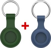 Duo Pack Cicon AirTag Sleutelhanger - Airtag Hoesje - Airtag Case - Airtag hanger - Groen - Navy blauw