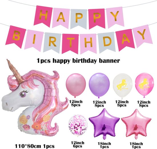 Samenpersen Getalenteerd Op tijd Mramor - Unicorn eenhoorn verjaardag versiering decoratie feestpakket mega  folieballon... | bol.com