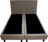 Bedworld Boxspring 160x220 - Geveerd - Lederlook - Grijs (MD990)