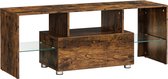 Segenn's tv meubel - Tv-Kast - Met lade - Glazen planken - Kast Vintage Bruin 120 x 35 x 45 cm