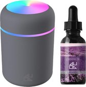 Aroma Diffuser Grey - Luchtbevochtiger - Diffuser - Inclusief Essential Oil Lavendel