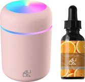 Aroma Diffuser Pink - Luchtbevochtiger - Diffuser - Inclusief Essential Oil Orange