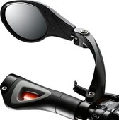 achteruit kijkspiegel - fietsspiegel E-bike 360 graden verstelbaar - slijtvast - Inklapbaar - 360° Verstelbaar - Reflector - Stuurbevestiging - Links - Zwart - Sport