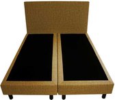 Bedworld Boxspring 160x220 - Geveerd - Velours - Okergeel (ML48)