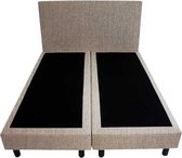 Bedworld Boxspring 200x200 - Geveerd - Seudine - Licht beige (ONC23)