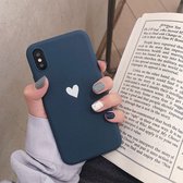 Blauw iPhone Hoesje Met Hartje - iPhone 12 Pro Max
