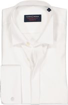 CASA MODA comfort fit smoking overhemd - dubbele manchet en wing kraag - wit - Maat: 50 - Strijkvrij - Boordmaat: 50