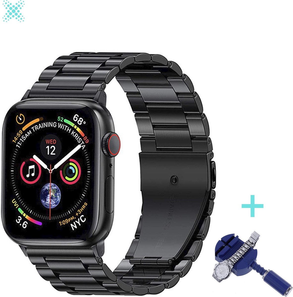MY PROTECT® Luxe Metalen Armband Voor Apple Watch Series 1/2/3/4/5/6/7/SE  42/44/45mm | bol.com