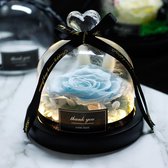 Onsterfelijke Roos in Glas – Lichtblauw - Moederdag – Valentijn Cadeautje – Huwelijk – Roos in Glas – Decoratief