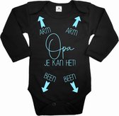 Romper baby-Opa je kan het-zwart-blauw-Maat 68