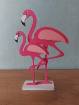 Decoratie - Flamingo duo - hout