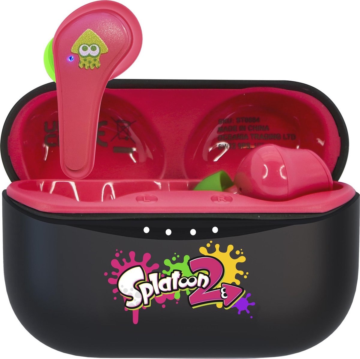 Splatoon - TWS earpods - oplaadcase - touch control - extra eartips (bluetooth oordopjes)