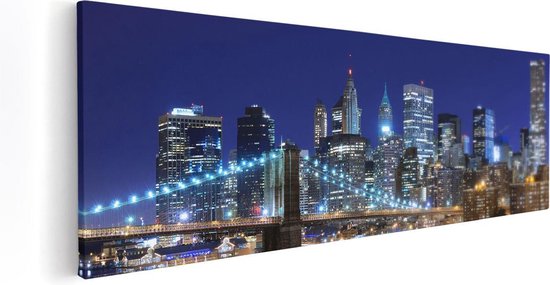 Artaza Canvas Schilderij Skyline New York In Het Centrum - 120x40 - Groot - Foto Op Canvas - Canvas Print