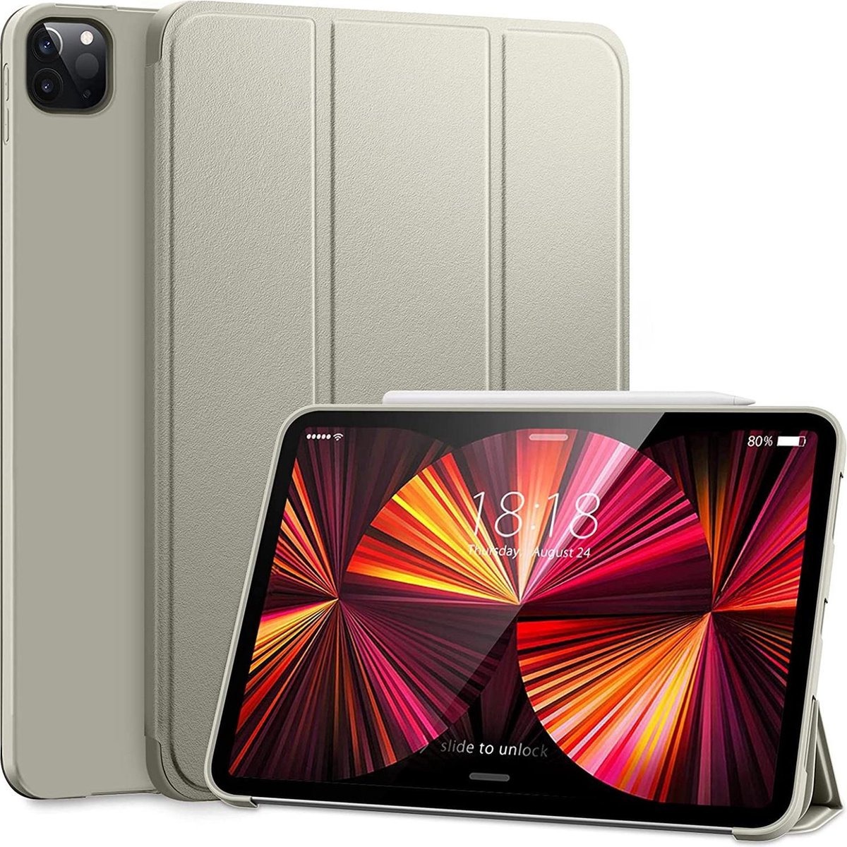 Apple iPad Pro 11 2020 / 2021 - 11 Inch - Ultraslanke Hoesje Tri-Fold Cover Case - Goud